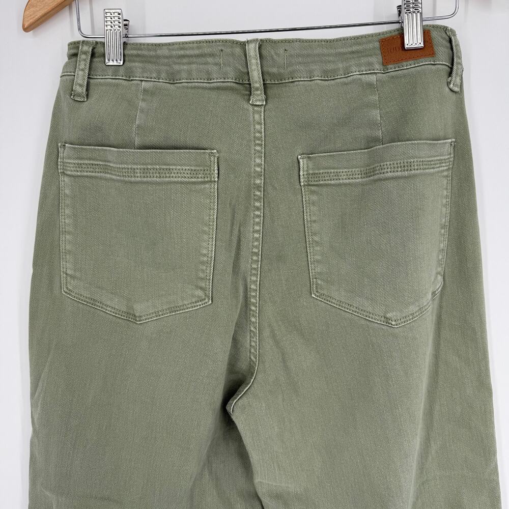 Judy Blue Greenwich Front Seam Straight Fit Wide Bottom Jeans Size 11/30 Sage - Picture 7 of 10